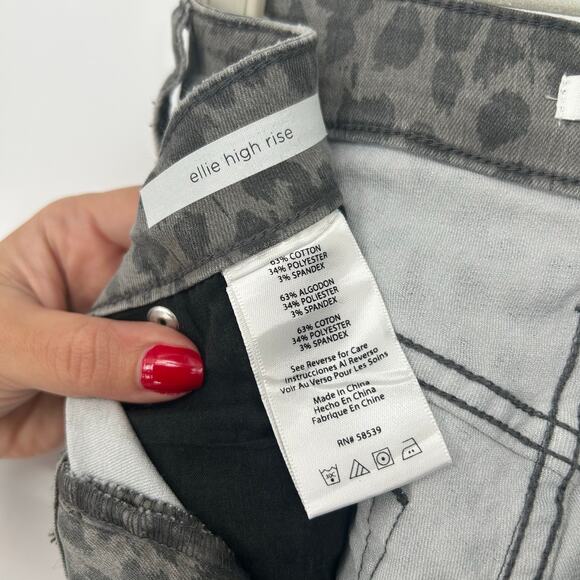 STS Blue Ellie High Rise Skinny Jeans Gray Leopard Print Raw Hem Size 25 NWT - Picture 2 of 5